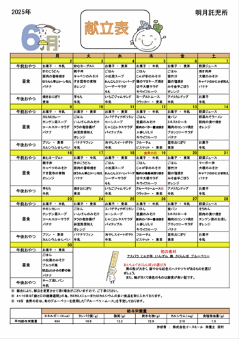 献立表